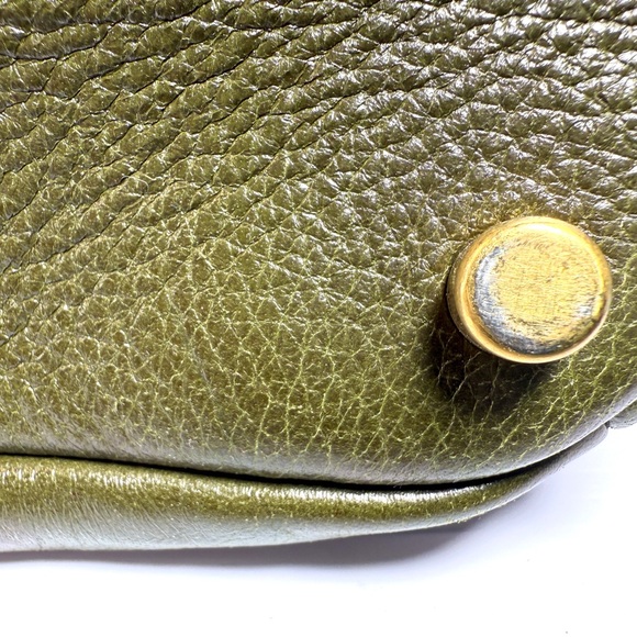 Olive Green Leather Hobo Bag